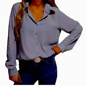 Business Casual Grey Button Up Shirt